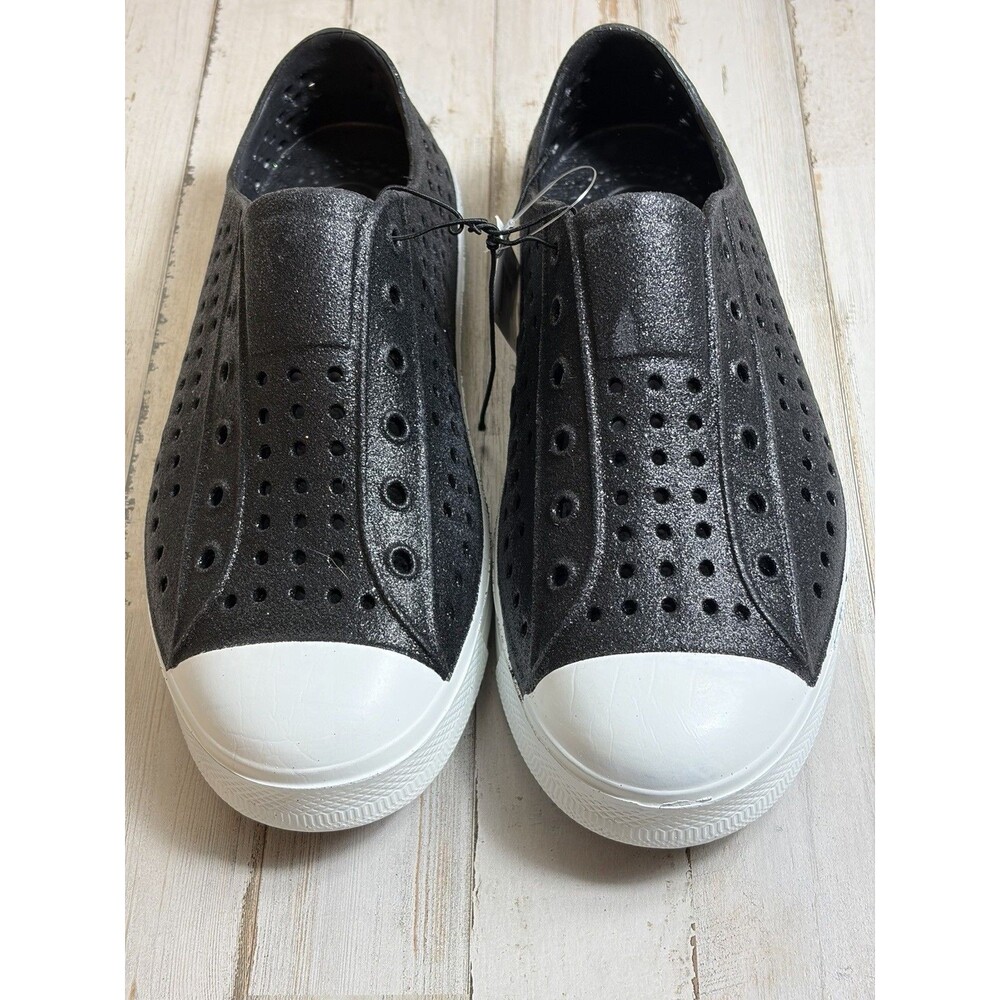 Womens Slip-On Sneaker 9 Black Sparkle Bling Comfort Shoes Driving Outdoors